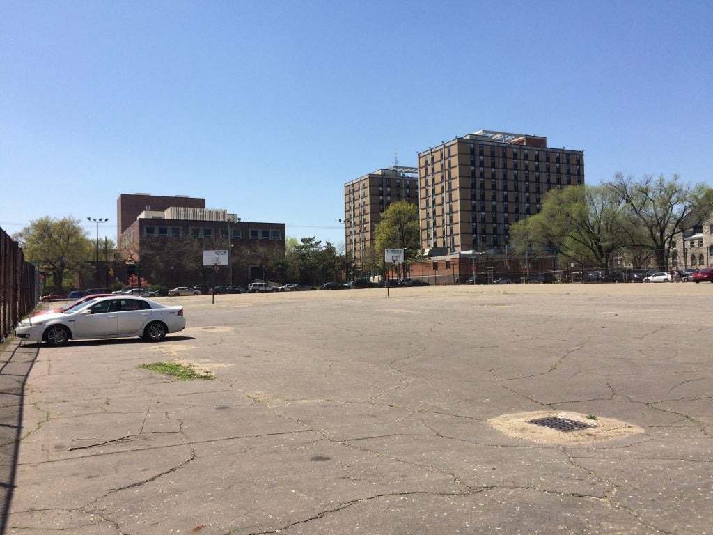 Temple's Alpha Center would be located on the end of this parking lot, at the northwest corner of 13th and Diamond St.