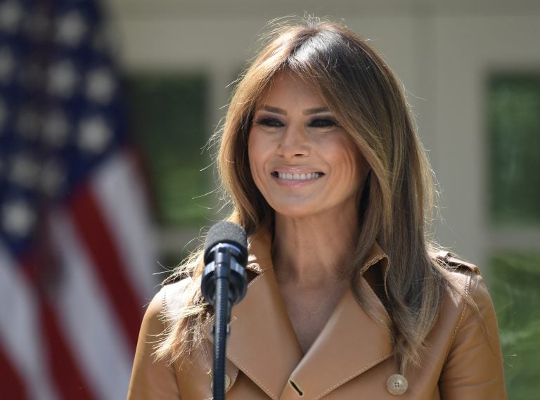 First lady Melania Trump will remain in Walter Reed National Military Medical Center for the rest of the week after undergoing a procedure to treat a benign kidney condition.  (AP Photo/Susan Walsh)