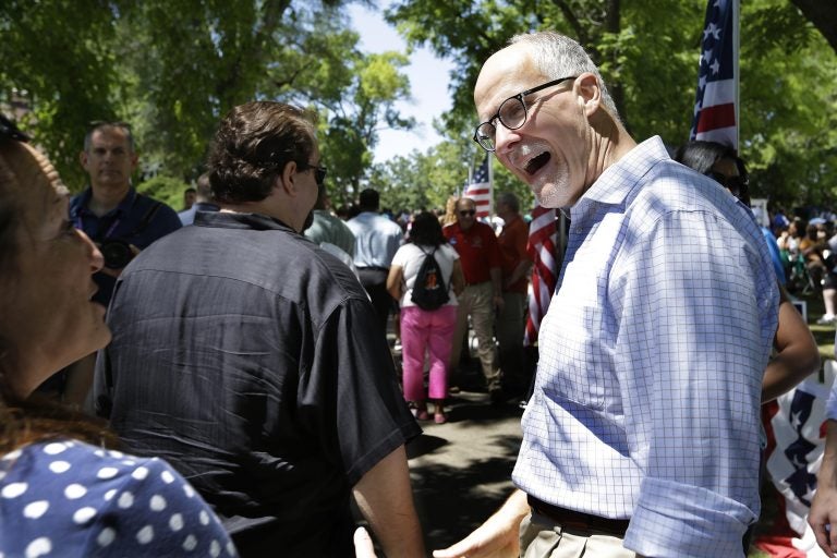 Paul Vallas is shown meeting with potential voters during his failed 2014 campaign to be Illinois' Lt Governor.  (AP Photo/Seth Perlman)