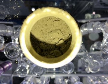 At Holy Smokes, a Philadelphia vape shop, kratom is sold in multiple forms, including as a powder. (Courtesy of Holy Smokes)  