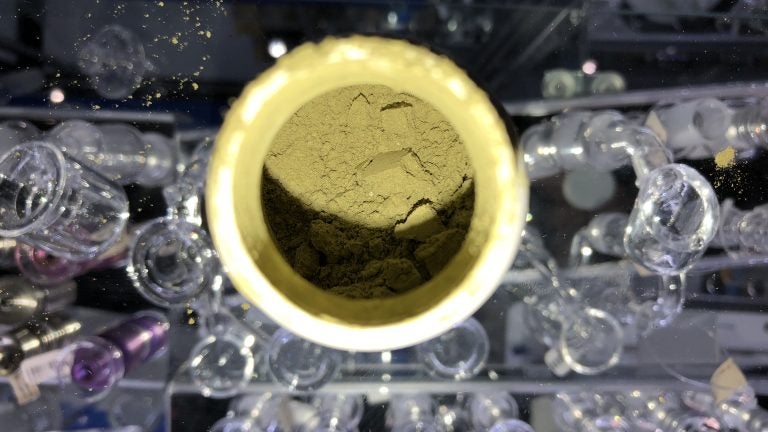 At Holy Smokes, a Philadelphia vape shop, kratom is sold in multiple forms, including as a powder. (Courtesy of Holy Smokes)  