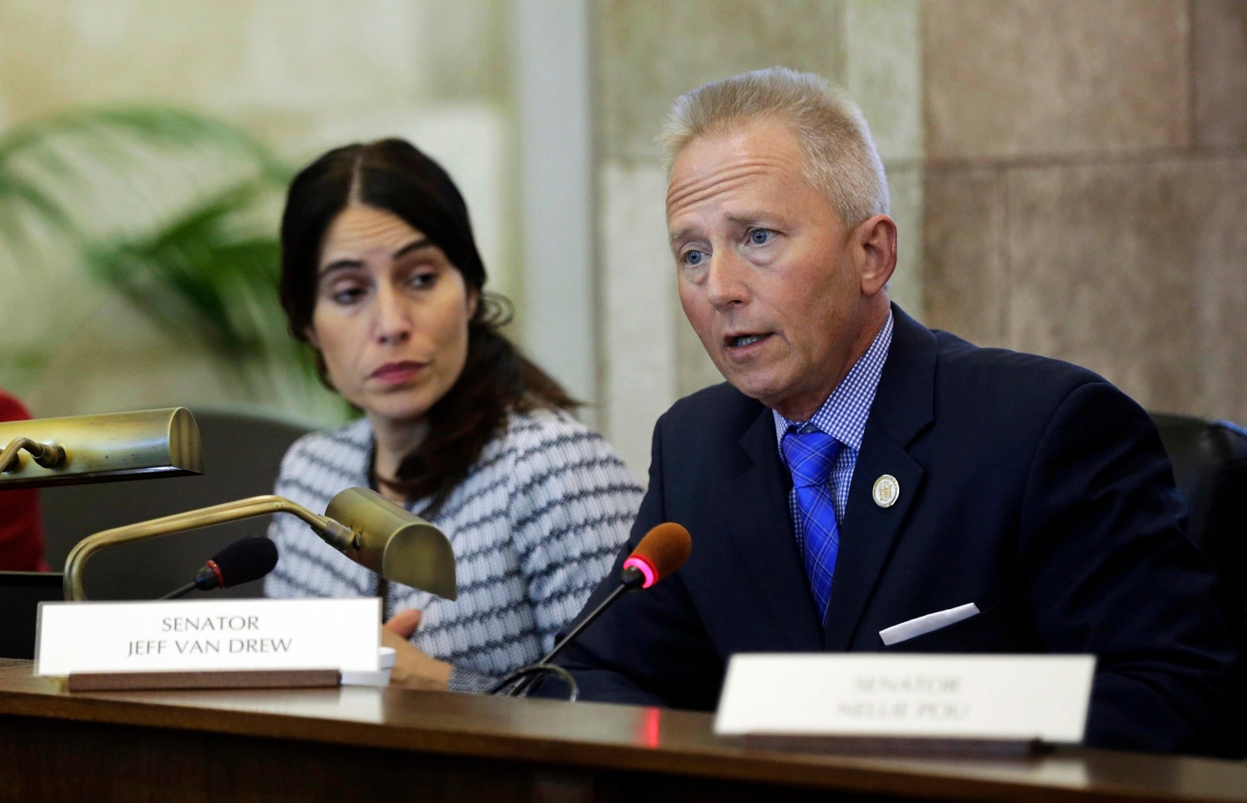 New Jersey state Sen. Jeff Van Drew, D-Cape May Court House, is seeking the Democratic nomination to represent the state's 2nd Congressional District. He is shown speaking at a meeting of the Senate Budget and Appropriations Committee 