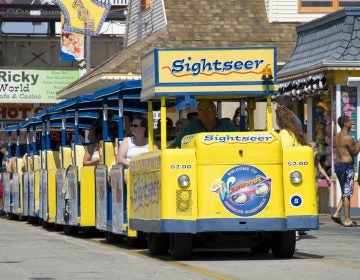 Wildwood's tramcar chugs along the boardwalk (Greater Wildwoods Tourism Improvement and Development Authority)