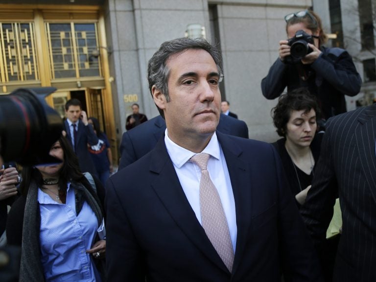 Michael Cohen leaves federal court in New York on April 26. (Seth Wenig/AP)