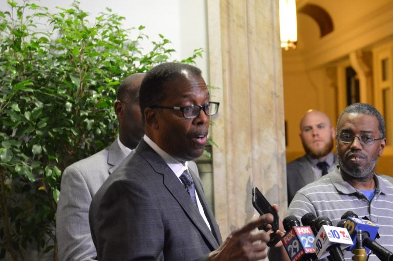 If a bill designed to end Philadelphia's sweetened beverage tax were approved in Harrisburg, City Council President Darrell Clarke says the city's 10 percent tax on liquor sold by the glass could also be challenged. (Tom MacDonald/WHYY)