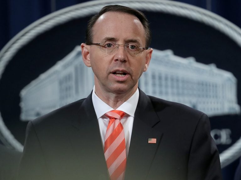 Deputy Attorney General Rod Rosenstein said he and the Justice Department would not be intimidated by criticism or threats such as new 