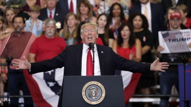 President Trump speaks during a rally in Nashville, Tenn., on Tuesday. President Trump speaks during a rally in Nashville, Tenn., on Tuesday.