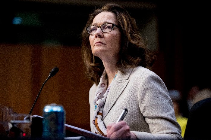 Gina Haspel, President Donald Trump's pick to lead the Central Intelligence Agency, pauses while testifying at her confirmation hearing before the Senate Intelligence Committee, on Capitol Hill, Wednesday, May 9, 2018, in Washington.  (AP Photo/Andrew Harnik)