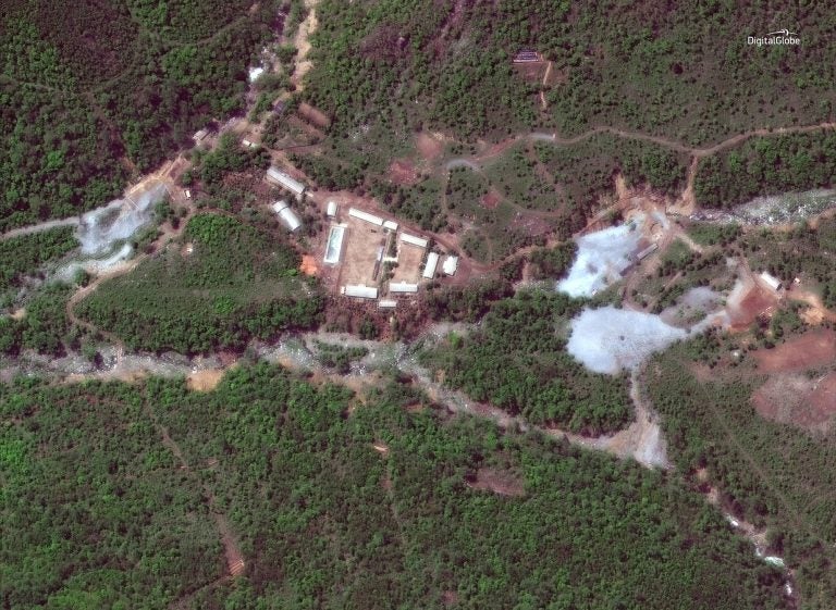 A satellite photo of the Punggye-ri nuclear test site in North Korea on May 23, 2018. A satellite photo of the Punggye-ri nuclear test site in North Korea on May 23, 2018. (Digitalglobe)