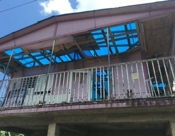 Rafaela Serrano's house in the municipality of Caguas is still roofless eight months after Hurricane Maria. Countless homes on the island remain damaged two weeks before the start of the next hurricane season. (Adrian Florido/NPR)