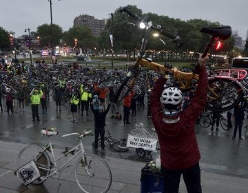 The ride began on the Art Museum steps.