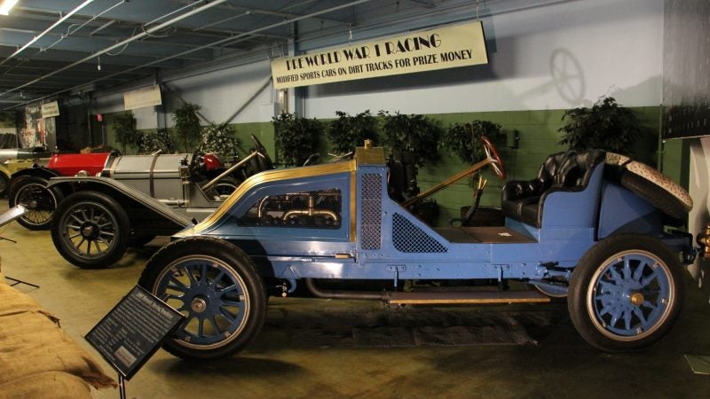 A 1907 Renault Racing Roadster at the Simeone Museum is one of 11 sold and one of four known to exist intact. (Emma Lee/WHYY)