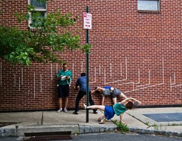 Asphalt Piloten performs Tape Riot in Philadelphia as part of the Kimmel Center’s 2018 Philadelphia International Festival of the Arts. (Kimberly Paynter/WHYY)