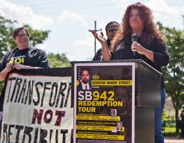 Elizabeth Geyer shares the story of her boyfriend, George Trudel, an inmate at Graterford with a life sentence. (Kimberly Paynter/WHYY)