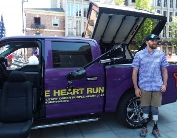 The 2018 Purple Heart Truck Run stops in Philadelphia, June 20, 2018.