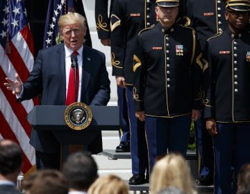 President Donald Trump speaks during a 