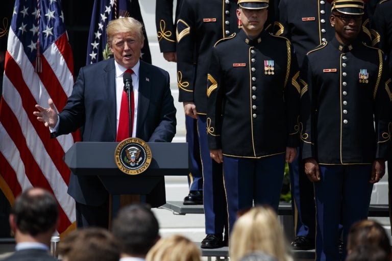 President Donald Trump speaks during a 