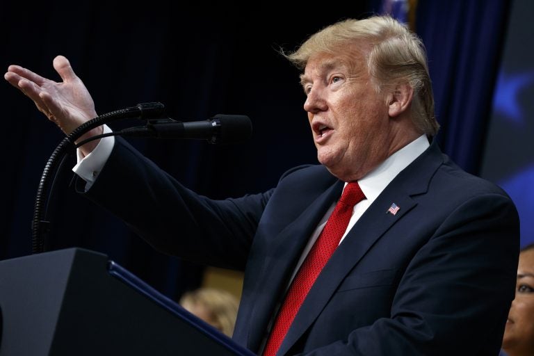 President Donald Trump speaks about immigration alongside family members affected by crime committed by undocumented immigrants, at the South Court Auditorium on the White House complex, Friday, June 22, 2018, in Washington. (Evan Vucci/AP Photo)