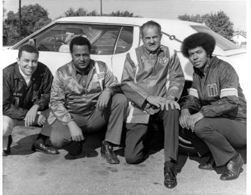 The founders of the Black American Racing Association (from left) Leonard Miller, Malcolm Durham, Wendell Scott and Ronald Hines. (Courtesy Leonard Miller)