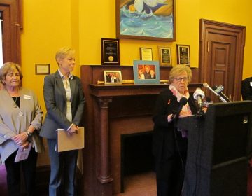 N.J. Sen. Loretta Weinberg discusses her legislation to help deter abusive workplace behavior. The Senate has passed the measure that now awaits consideration in the Assembly. (Phil Gregory/WHYY)