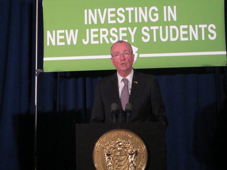 New Jersey Gov. Phil Murphy says without an agreement on a sustainable revenue source, there will be no agreement on school funding. (Phil Gregory/WHYY)