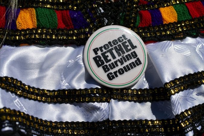 Community members and elected officials gather as the city announces the development of Bethel Burying Ground Historic Site Memorial during a ceremony at Weccacoe Playground, in South Philadelphia, on Tuesday June 12, 2018. (Bastiaan Slabbers for WHYY)