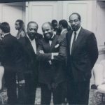 (From left) Leon Huff, Barry Gordy, and Kenny Gamble known as “The Three Kings” in Washington D.C in 1990s, photographed by Ron St. Clair and part of a showcase of his work being featured for Black Music Month  (Provided) 
