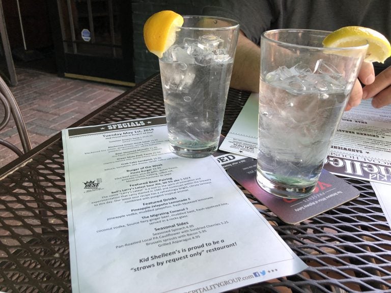 Kid Shelleen's is one of two dozen restaurants in Delaware that have adopted straws optional policies or banned plastic straws altogether.  (Shirley Min/WHYY)