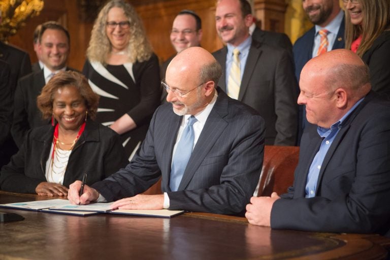 Gov. Tom Wolf signing an anti-discrimination executive order in April 2016. (Courtesy of Pa. Dept. of General Services)