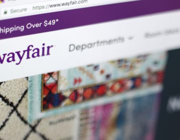 Photo shows the Wayfair website on a computer in New York. (Jenny Kane/AP)