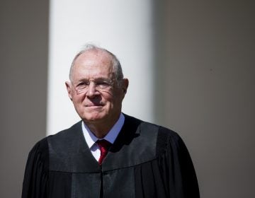 Supreme Court Associate Justice Anthony Kennedy is seen during a ceremony in the Rose Garden at the White House April 10, 2017. Earlier in the day Neil Gorsuch, 49, was sworn in as the 113th Associate Justice in a private ceremony at the Supreme Court. (Eric Thayer/Getty Images)