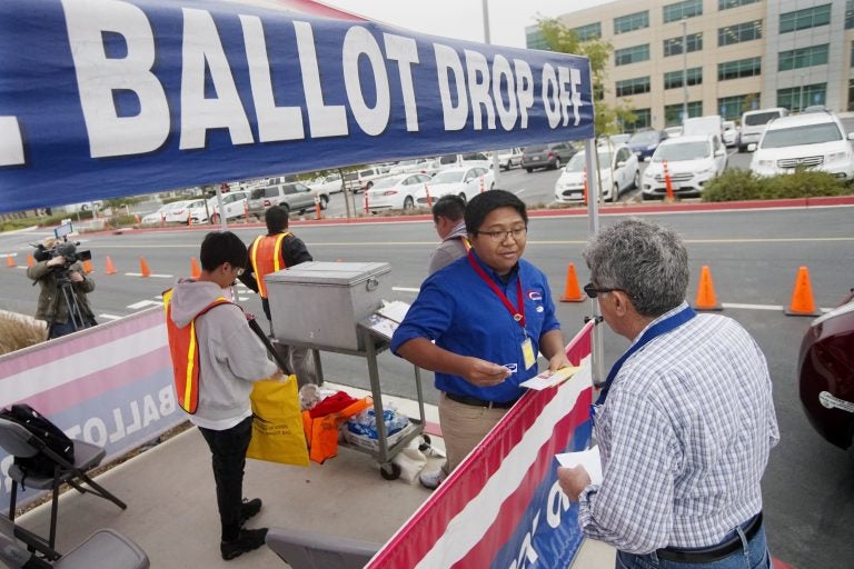 Motorists drop off their ballots at the Registrar of Voters on primary election day June 5, 2018 in San Diego. Eight states, including California, hold primary elections on Tuesday and there are several highly competitive races, including those for governor and U.S. House and Senate seats. Motorists drop off their ballots at the Registrar of Voters on primary election day June 5, 2018 in San Diego. Eight states, including California, hold primary elections on Tuesday and there are several highly competitive races, including those for governor and U.S. House and Senate seats.
Sandy Huffaker/Getty Images