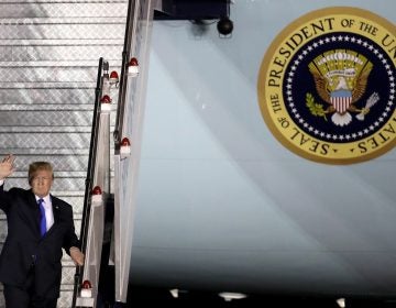 President Donald Trump arrives in Singapore on June 10, 2018. Trump is scheduled to meet with North Korean leader Kim Jong-un on June 12.