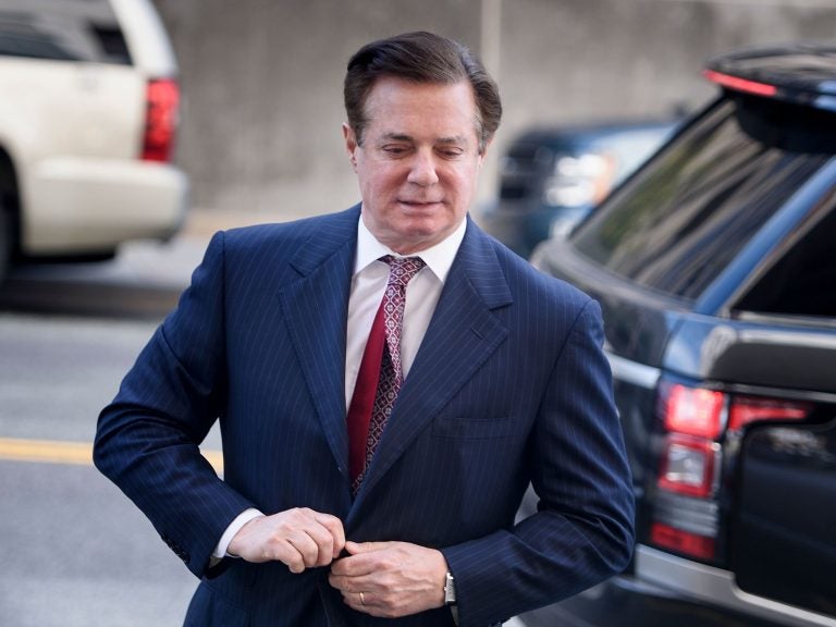 Paul Manafort arrives for a hearing at District Court in Washington, D.C., on Friday. A judge ordered him to jail ahead of his trial in connection with alleged witness tampering. (Brendan Smialowski/AFP/Getty Images)