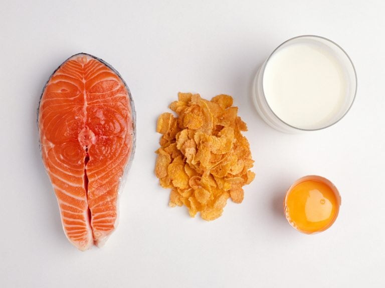 A serving of salmon contains about 600 IUs of vitamin D, researchers say, and a cup of fortified milk around 100. Cereals and juices are sometimes fortified, too. Check the labels, researchers say, and aim for 600 IUs daily, or 800 if you're older than 70. (Dorling Kindersley/Getty Images/Dorling Kindersley)