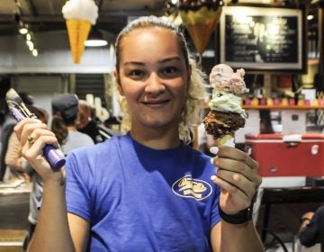 Liz Gonzalez shows off some ice cream from last year's festival. (Bassetts Ice Cream)