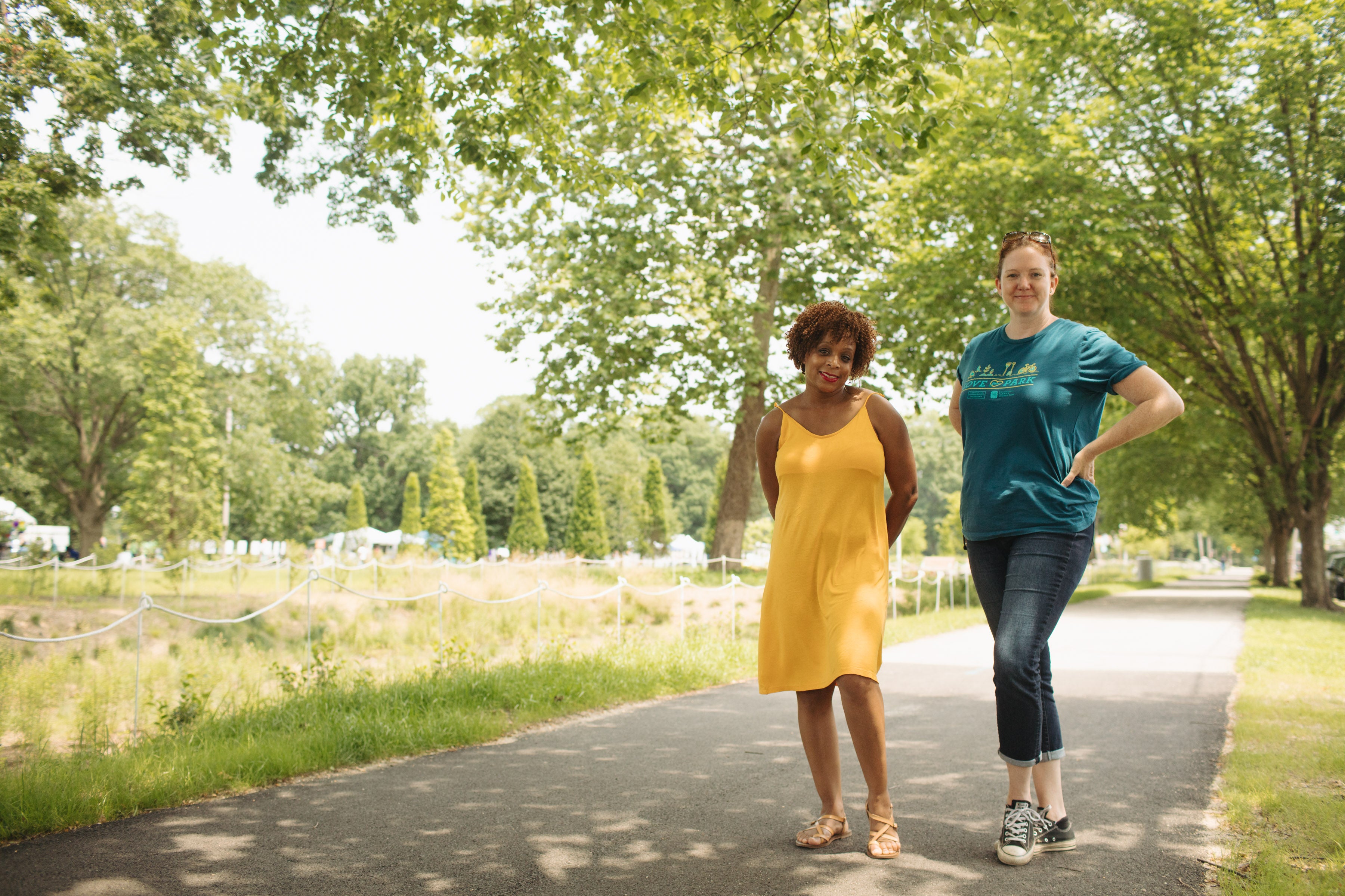 Jamie Gauthier and Jennifer Mahar of Fairmount Park Conservancy.