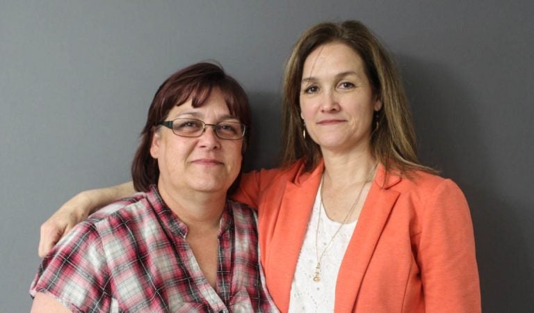 Glennette Rozelle (left) and Jennifer Mack at their StoryCorps conversation in Oklahoma City last month.
(Kevin Oliver/StoryCorps)