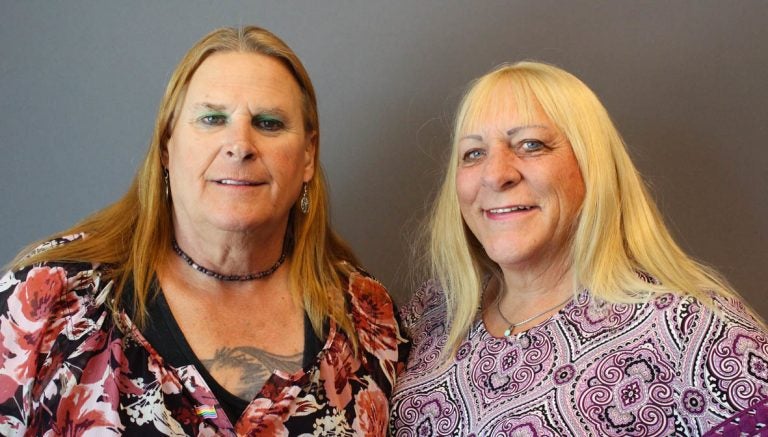 Veterans Sue McConnell (left) and Kristyn Weed bonded quickly after meeting at a weekly VA transgender support group. 