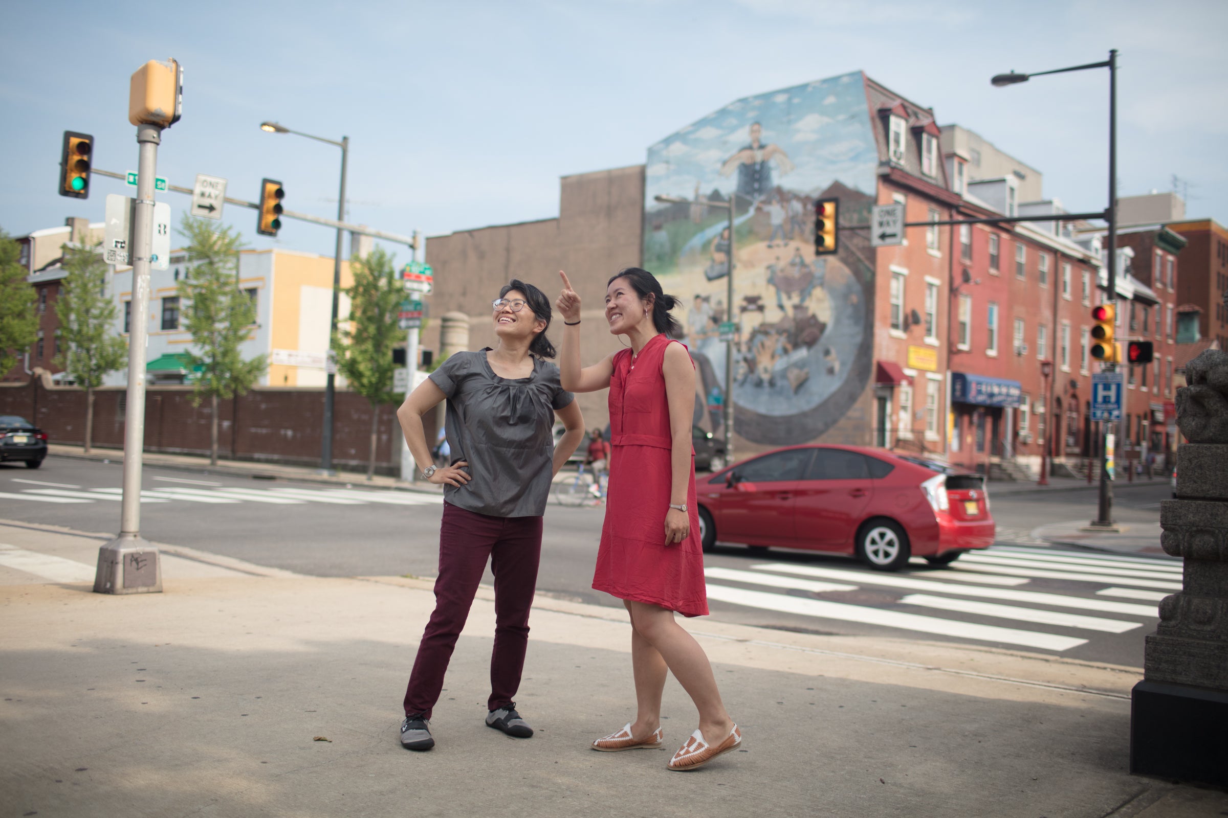 Melissa Kim (L) and Sarah Yeung have worked to mend fences between Chinatown and the Rail Park project. 