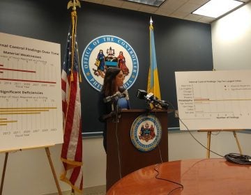 Philadelphia's City Controller Rebecca Rhynhart points out problems with city financial controls. (Tom MacDonald/WHYY)