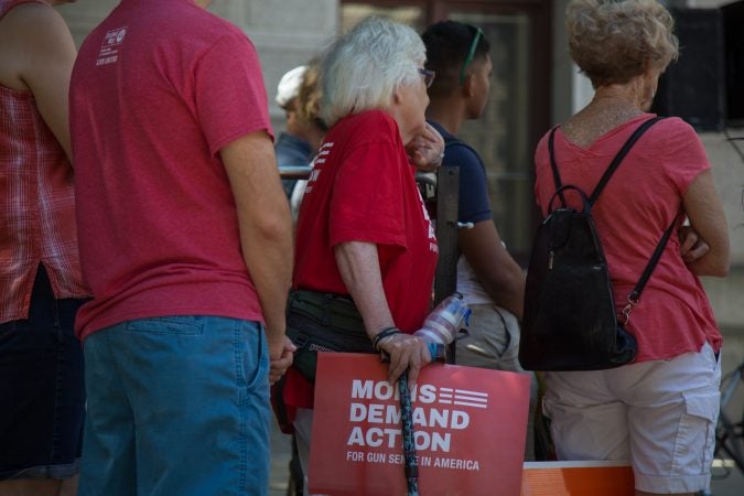 Around 70 supporters gathered together for a march from the Philadelphia Art Museum to Independence Mall 105 days after the 