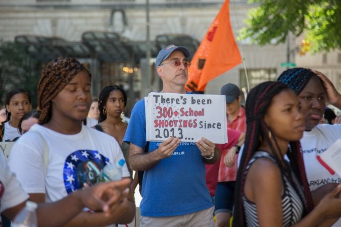 Around 70 supporters gathered together for a march from the Philadelphia Art Museum to Independence Mall 105 days after the 
