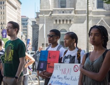 Around 70 supporters gathered together for a march from the Philadelphia Art Museum to Independence Mall 105 days after the 