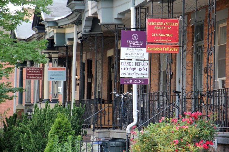 Rowhouses at 34th and Spring Garden streets for sale or rent