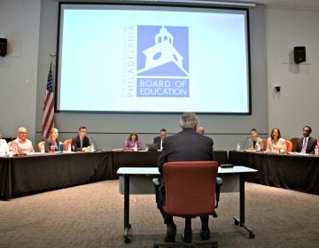 Philadelphia Mayor Jim Kenney addresses the city's new local Board of Education at their first meeting since the dissolution of the state-appointed School Reform Commission.