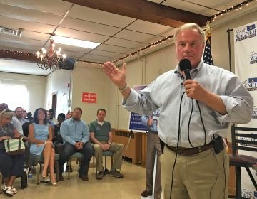 Pennsylvania gubernatorial candidate Scott Wagner campaigns at a town hall in Glenside