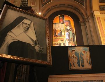 The shrine of St. Katharine Drexel, including her tomb, is now established in the Basilica of Saints Peter and Paul in Philadelphia. (Emma Lee/WHYY)