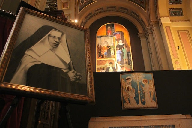 The shrine of St. Katharine Drexel, including her tomb, is now established in the Basilica of Saints Peter and Paul in Philadelphia. (Emma Lee/WHYY)