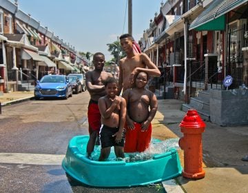 Fire hydrants are open around the city during an historic heat wave in Philadelphia. (Kimberly Paynter/WHYY)